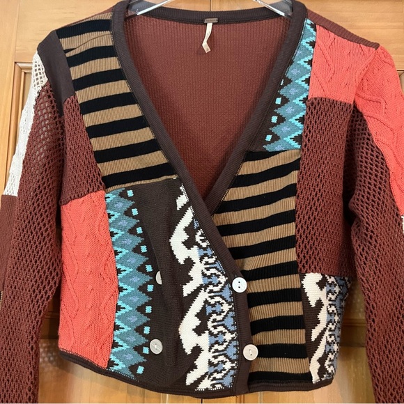 Free People Pieces Of Me Patchwork Boho Top Size Small - Picture 6 of 16